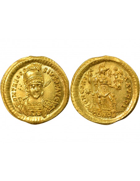 Rome Empire Théodose II Concordia 1 solidus Or 408-420 Constantinople