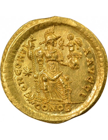 Rome Empire Théodose II Concordia 1 solidus Or 408-420 Constantinople