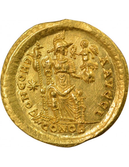 Rome Empire Théodose II Concordia 1 solidus Or 408-420 Constantinople