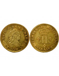 Louis XV Aux deux L couronnés 1/2 louis d'or Or 1720 A - Paris