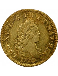 Louis XV Aux deux L couronnés 1/2 louis d'or Or 1720 A - Paris 2