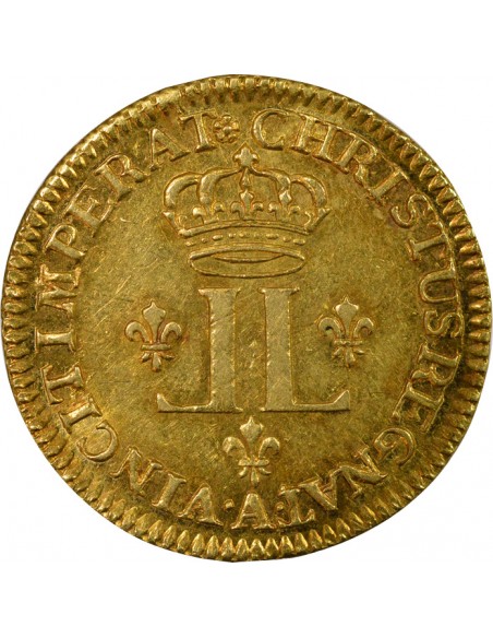Louis XV Aux deux L couronnés 1/2 louis d'or Or 1720 A - Paris