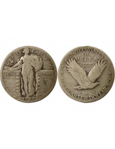 Etats Unis d'Amérique Standing Liberty 1/4 Dollar Argent 1928 Philadelphie
