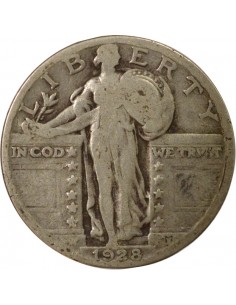 Etats Unis d'Amérique Standing Liberty 1/4 Dollar Argent 1928 Philadelphie 2