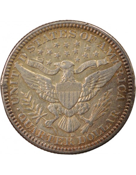 Etats Unis d'Amérique Barber Quarter 1/4 Dollar Argent 1916 D Denver