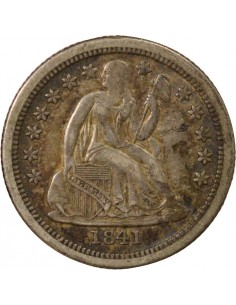 Etats Unis d'Amérique Seated Liberty Dime 10 cents Argent 1841 O New Orleans 2