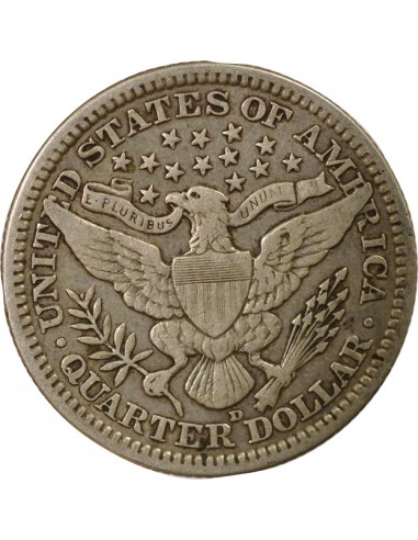 Etats Unis d'Amérique Barber Quarter 1/4 Dollar Argent 1915 D Denver