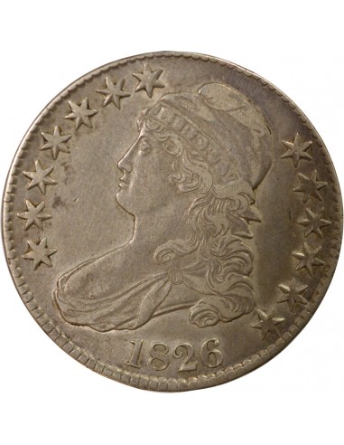 Etats Unis d'Amérique Capped Bust 1/2 Dollar Argent 1826 Philadelphie