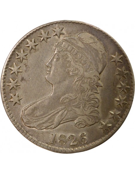 Etats Unis d'Amérique Capped Bust 1/2 Dollar Argent 1826 Philadelphie