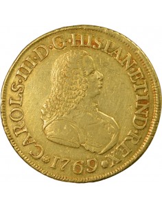 Colombie Charles III d'Espagne 8 escudos Or 1769 Popayan 2
