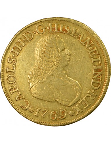 Colombie Charles III d'Espagne 8 escudos Or 1769 Popayan