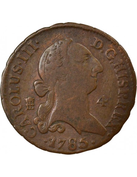 Espagne Charles III d'Espagne 4 maravedis Cuivre 1785 Aqu Ségovia (Aqueduc)