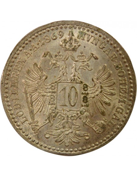 Roi de Hongrie 10 kreuzer Argent 1869