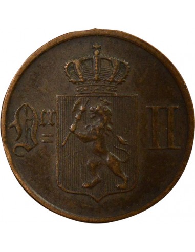 Suède Oscar II 1 ore Bronze 1902 Kongsberg