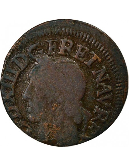 Latin 1 double tournois Cuivre 1642-1643