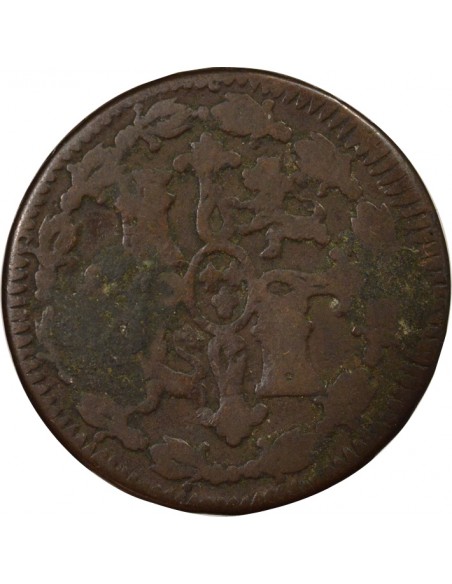 Espagne Ferdinand VII 1er Portrait 8 maravedis Cuivre 1816 J Jubia (J ou JA)