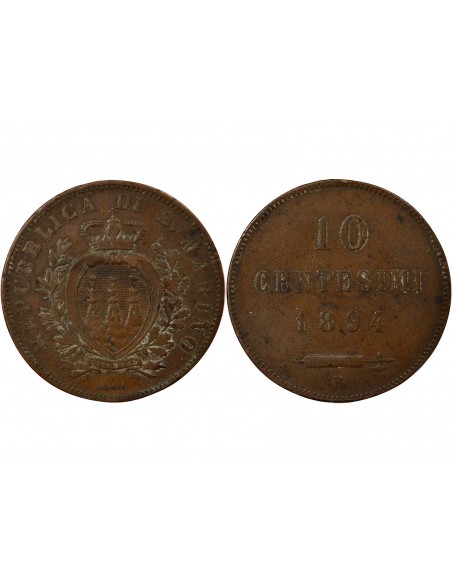 Saint-Marin 10 centesimi Cuivre 1894 R Rome
