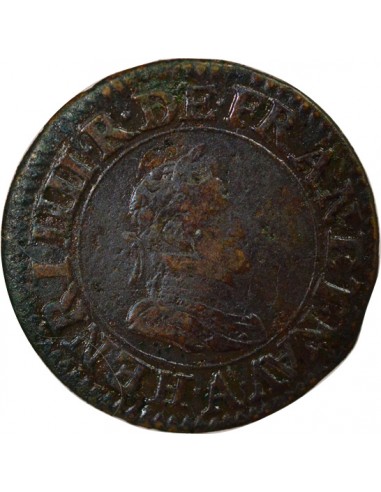 Roi de Navarre et de France Type 2 1 double tournois Cuivre 1607 A - Paris