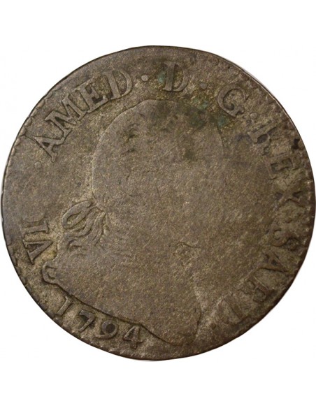 Sardaigne Victor Amédée III 20 soldi Billon 1794
