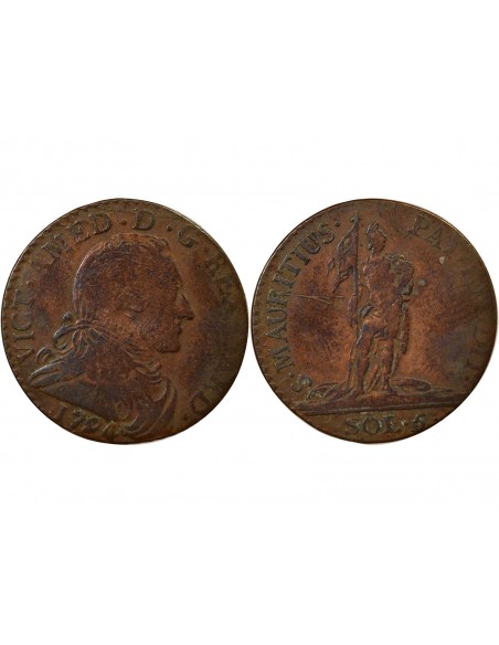 Sardaigne Victor Amédée III 5 soldi Billon 1794 T Turin
