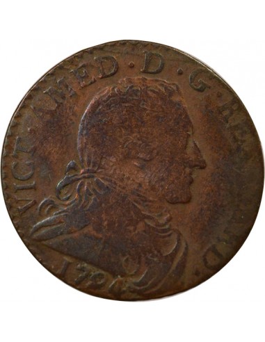 Sardaigne Victor Amédée III 5 soldi Billon 1794 T Turin