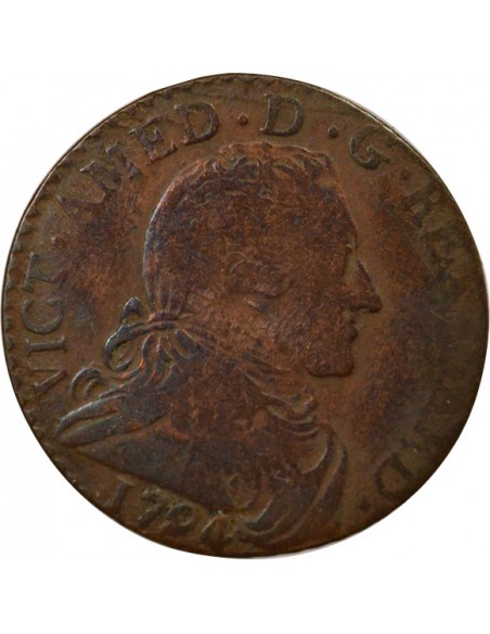 Sardaigne Victor Amédée III 5 soldi Billon 1794 T Turin