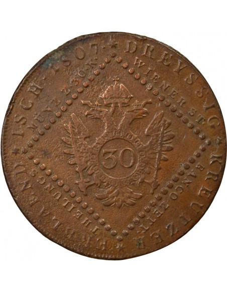 Autriche François II du Saint-Empire 30 kreuzer Cuivre 1807 Smolnik