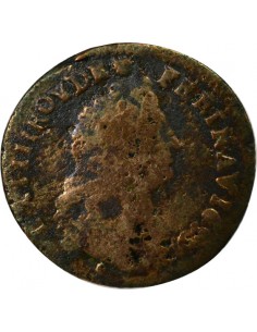 Louis XIV au Buste âgé 1 liard Cuivre 1699 & Aix-en-Provence 2