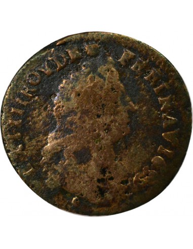 Louis XIV au Buste âgé 1 liard Cuivre 1699 & Aix-en-Provence