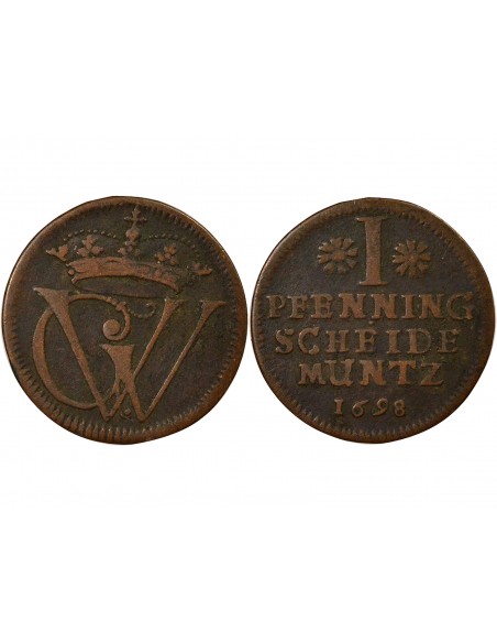 Etats Allemands (Saxe) Georges Guillaume de Brunswick-Lunebourg 1 pfennig Cuivre 1698
