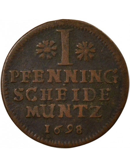 Etats Allemands (Saxe) Georges Guillaume de Brunswick-Lunebourg 1 pfennig Cuivre 1698