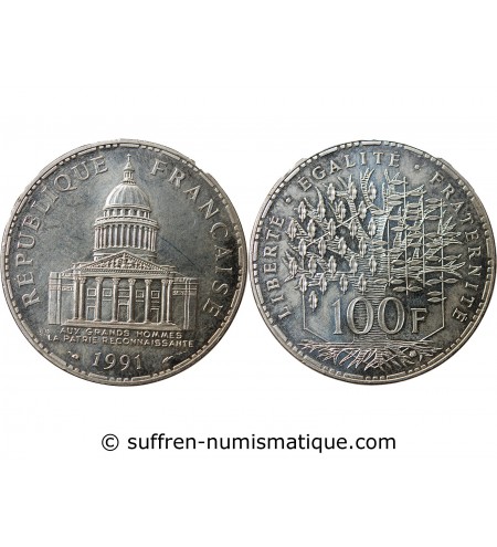 PANTHEON - 100 FRANCS ARGENT 1991