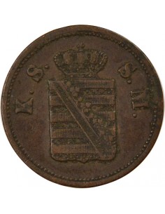 Etats Allemands (Saxe) Jean Ier de Saxe 2 pfennige Cuivre 1859 C Dresden (Saxonie) 2