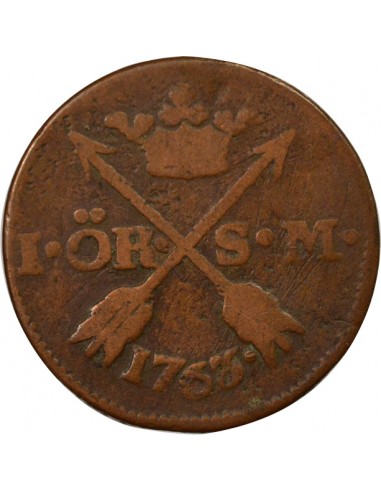 Suède Adolf Frederick 1 ore Cuivre 1763
