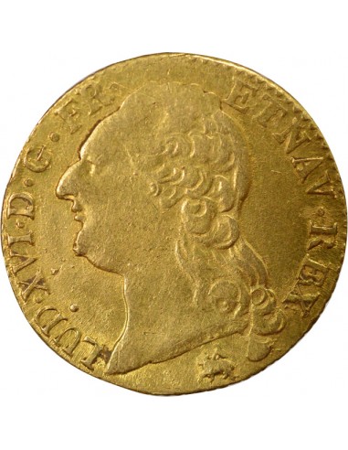 Louis XVI Tête nue 1 louis d'or Or 1786 B Rouen