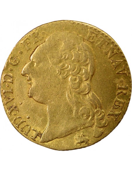 Louis XVI Tête nue 1 louis d'or Or 1786 B Rouen