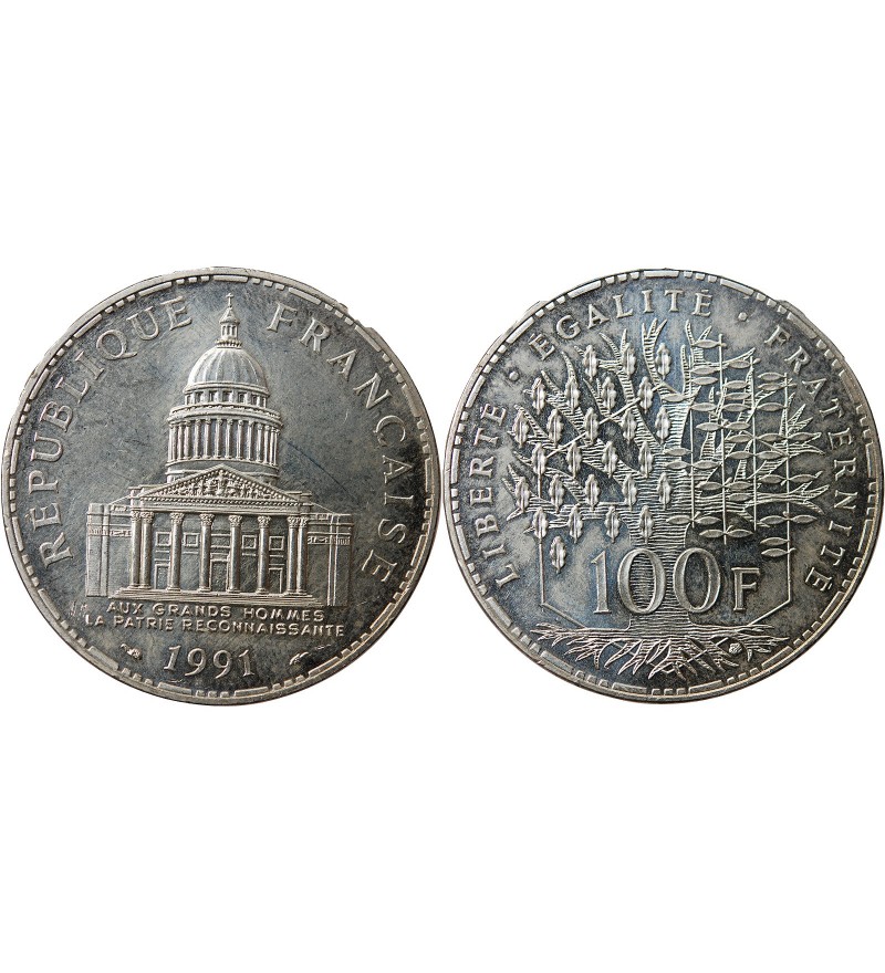 PANTHEON - 100 FRANCS ARGENT 1991