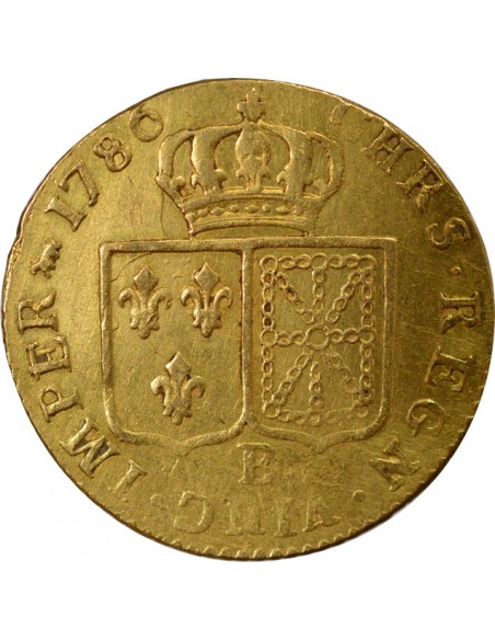 Louis XVI Tête nue 1 louis d'or Or 1786 B Rouen