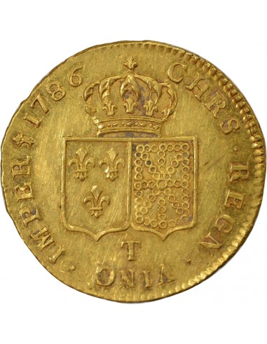 Louis XVI Tête nue 2 louis d'or Or 1786 T Nantes