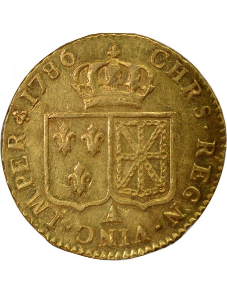 Louis XVI Tête nue 1 louis d'or Or 1786 A - Paris