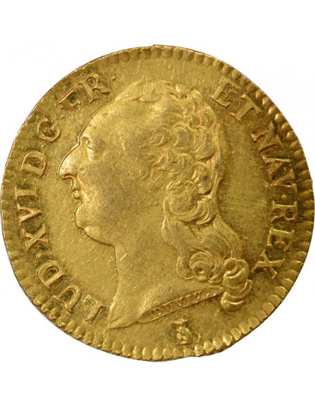 Louis XVI Tête nue 1 louis d'or Or 1790 T Nantes
