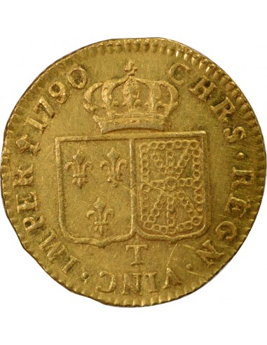 Louis XVI Tête nue 1 louis d'or Or 1790 T Nantes