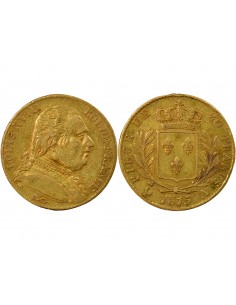 Louis XVIII Buste habillé 20 francs Or 1815 A - Paris
