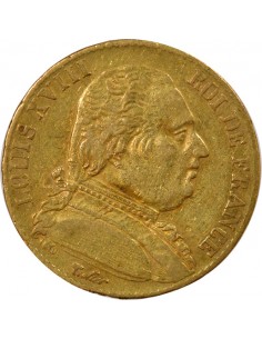 Louis XVIII Buste habillé 20 francs Or 1815 A - Paris 2