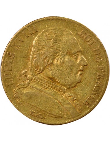 Louis XVIII Buste habillé 20 francs Or 1815 A - Paris