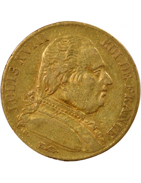 Louis XVIII Buste habillé 20 francs Or 1815 A - Paris