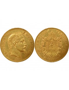Napoléon III Tête Laurée 100 francs Or 1868 A - Paris