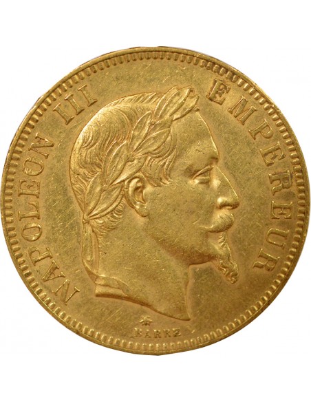 Napoléon III Tête Laurée 100 francs Or 1868 A - Paris