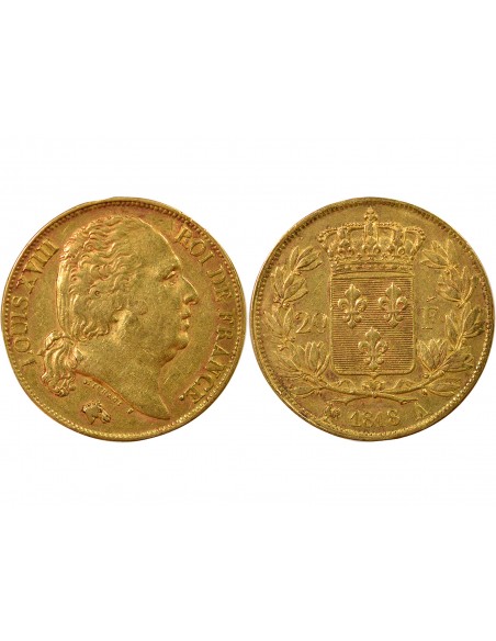 Louis XVIII 20 francs Or 1818 A - Paris