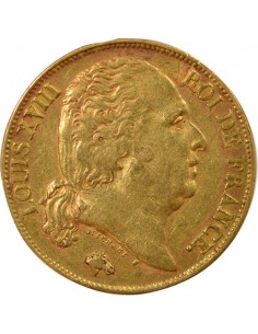 Louis XVIII 20 francs Or 1818 A - Paris 2